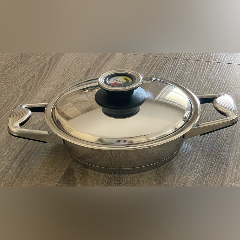 ZEPTER Stainless Steel 18/10 2 Litters Pan Skillet with Thermo Control Lid